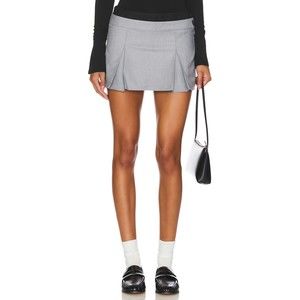 New ALL THE WAYS Reiko Mini Skirt in Grey tennis school girl